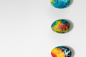 Easter eggs, hand-painted with acrylic paints, art.