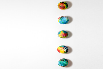 Fototapeta na wymiar Easter eggs, hand-painted with acrylic paints, art.