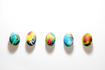 Easter eggs, hand-painted with acrylic paints, art.