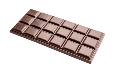 Sweet chocolate bar on white background