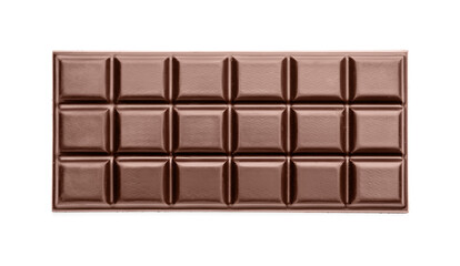 Sweet chocolate bar on white background