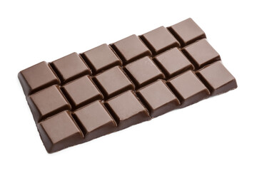 Sweet chocolate bar on white background