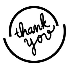 thank you handwritten vector in black. Thank You sign. Hand drawn vector lettering.