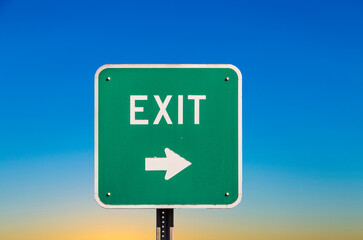 green exit sign