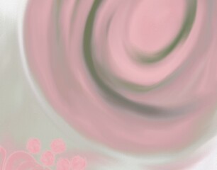 Soft pink background with circles