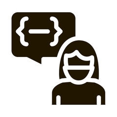 conversation protesting woman icon Vector Glyph Illustration