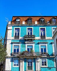 Colorful and majestic old houses in Lisbon