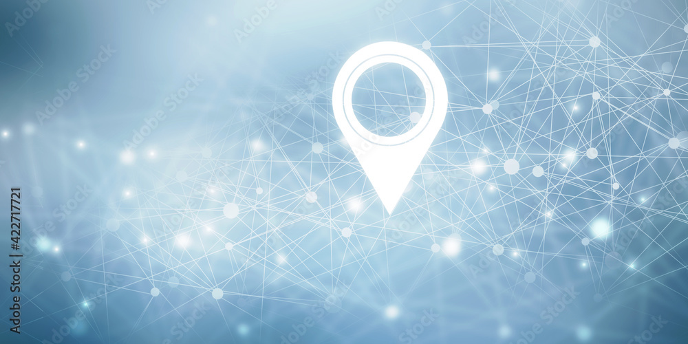 Poster 2d rendering red map pointer