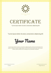 Certificate template. line art border