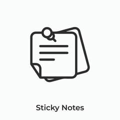 sticky notes icon vector sign symbol