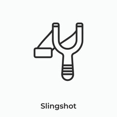 Obraz premium slingshot icon vector. Linear style sign for mobile concept and web design. slingshot symbol illustration. Pixel vector graphics - Vector.