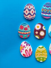 easter eggs on a white background
