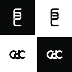cdc letter original monogram logo design set