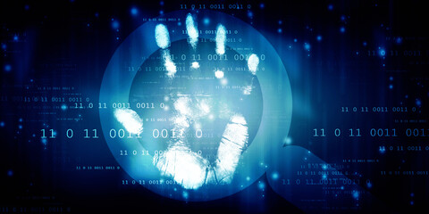 
Fingerprint Scanning Technology Concept 2d Illustration