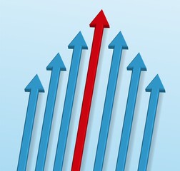 Business and leadership concept. Arrows of different sizes. Vector