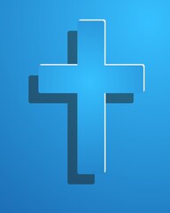 Obraz premium Easter. The symbol of the cross - the resurrection of Jesus Christ