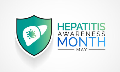 Obraz premium Hepatitis awareness month observed each year in May. The liver is a vital organ that processes nutrients, filters the blood, and fights infections. certain medical conditions can cause hepatitis.