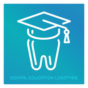 simple liniar dental education logotype