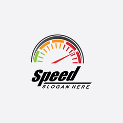 Speed logo design, silhouette speedometer symbol icon vector,speed Auto car Logo Template vector illustration icon design