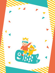 こどもの日　バナー 　キッズ　POP  縦長　文字入れ用