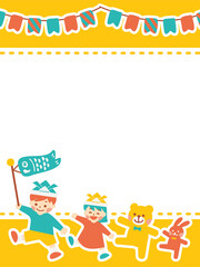 こどもの日　バナー 　キッズ　POP  縦長　文字入れ用