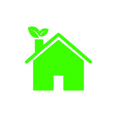 Eco green house vector icon