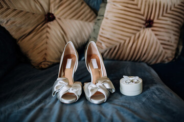 wedding shoes and wedding rings