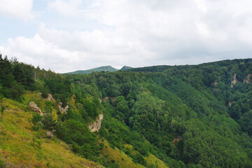 Fototapeta na wymiar Amazing landscape with forests in foothills of North Caucasus.