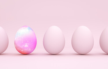 Easter eggs decoration background. 3d rendering.