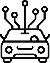 Self driving Car Design and construction electric circuit Concept Vector Icon Design, Autonomous driverless vehicle Symbol, Robo car Sign, Automated driving system stock illustration