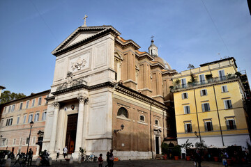 Fototapeta na wymiar San Salvatore in Lauro Catholic church - Rome, Italy