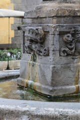 Fototapeta na wymiar detail of fountain in downtown - Rome, Italy