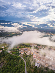 Aerial View of Pacentro,Abruzzo, L'Aquila, Italy