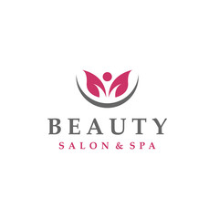 beauty salon logo design vector with natural style for spa and hair salon