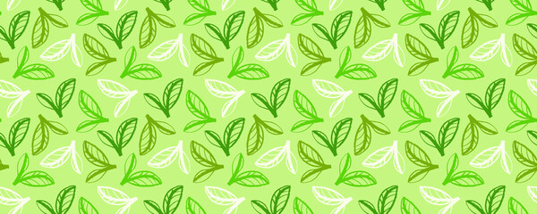 Botanical seamless pattern vector for floral textile pattern, vegetarian cooking banner. Vegan background with leaf ornament for eco store branding, green market, organic product label. Fabric design.