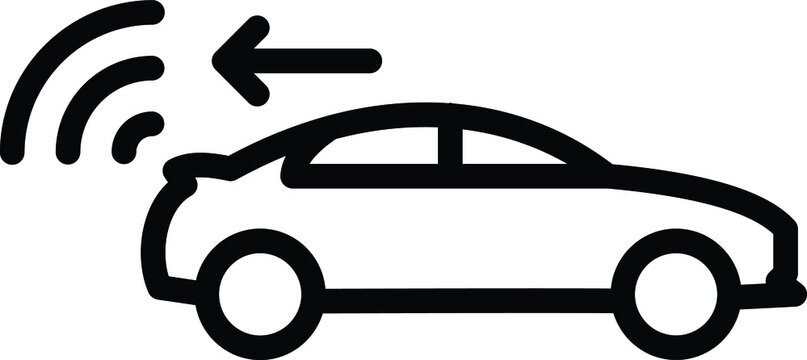 Self driving On Board Wireless Unit Concept, Back View Camera Vector Icon Design, Autonomous driverless vehicle Symbol, Robo car Sign, Automated driving system stock illustration