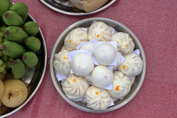 Steamed buns for worshiping according to Chinese traditions