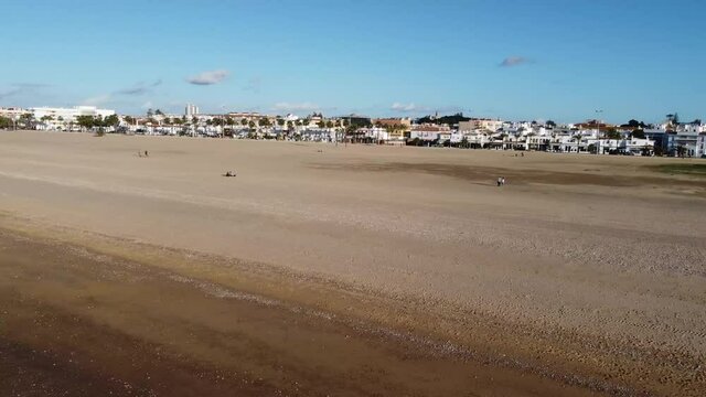 Vistas aereas de playas de sanlucar de barrameda en cadiz