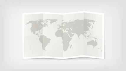  Paper world map. Folded map vector illustration © tovovan