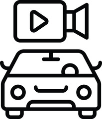Self Driving Forward Facing Camera Concept, Front Cam Vector Icon Design, Autonomous driverless vehicle Symbol, Robo car Sign, Automated driving system stock illustration