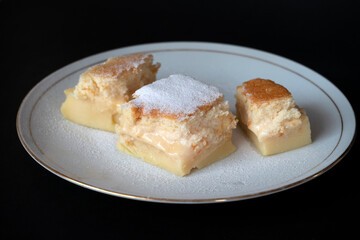  Homemade fresh baked magic cake; a French recipe called 