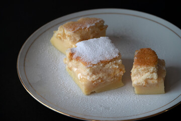  Homemade fresh baked magic cake; a French recipe called 