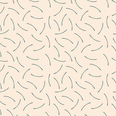Thin little arcuate sticks. Seamless pattern for fabrics, textiles, paper, packaging, curtains, pillows, bedspreads, bed linen. Actual colors. 