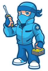 Ninja Repairman Mascot