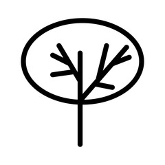 Black and white template tree icon. Vector symbol sign isolated on white background. Trees flat line icons set. Plants, landscape design. Business idea concept
