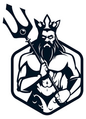 Poseidon God Logo