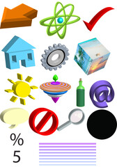 This is 3D illustration designs and icons 