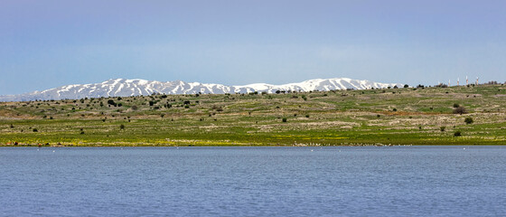 View from afar to Mount Hermon
