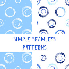Seamless vector illustration.
Editable repeating pattern. Indigo circles isolated patterns. Fabric, textiles, gifts, wallpaper. Flat style