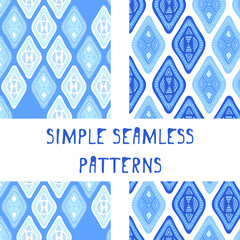 Seamless vector illustration.
Editable repeating pattern. Isolated indigo rhombus pattern. Fabric, textiles, gifts, wallpaper. Flat style